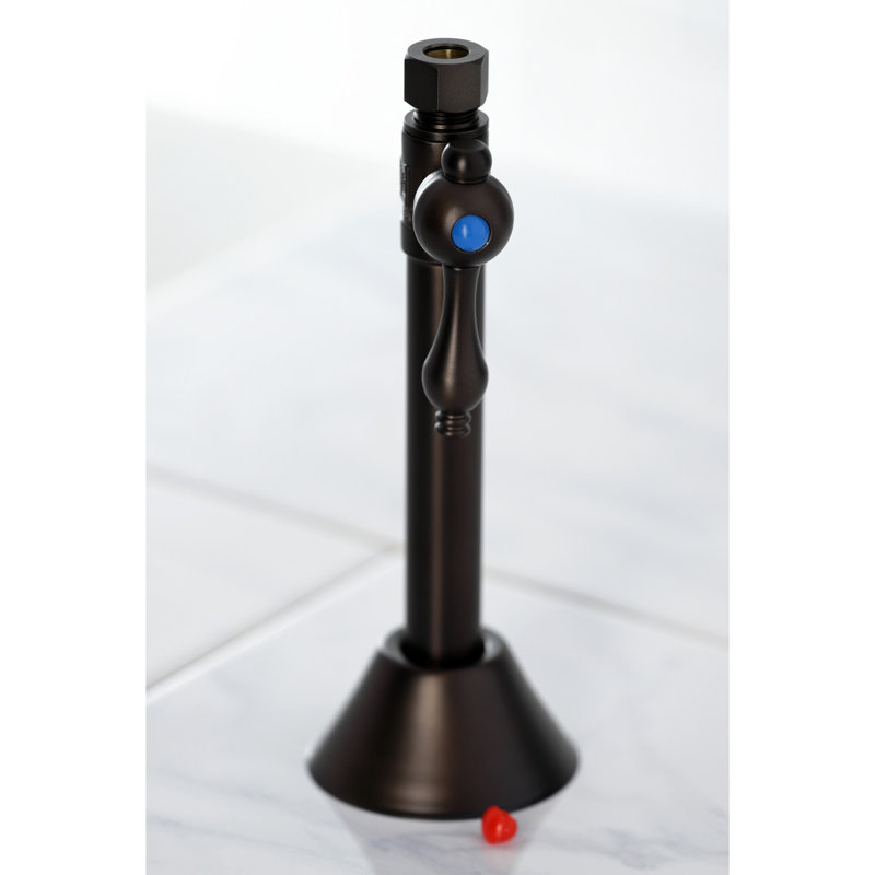 Kingston Brass Vintage 1/2-Inch Sweat x 3/8-Inch OD Comp Quarter-Turn Straight Stop Valve, Oil Rubbed Bronze