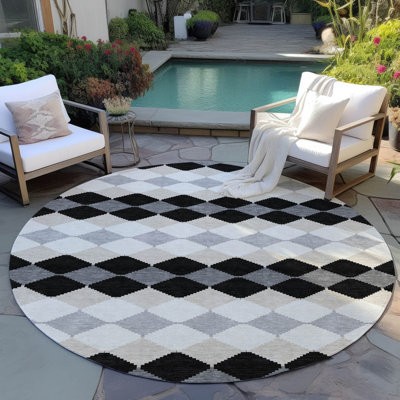 Tapis intérieur / extérieur noir Eira 