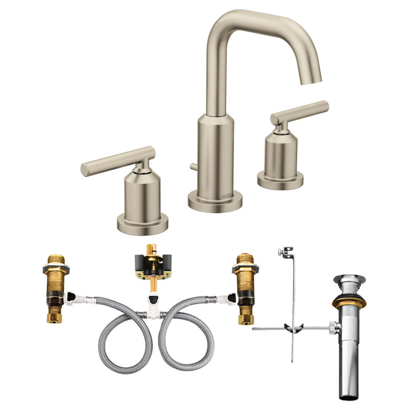 Gibson Widespread Bathroom Faucet, Brushed Nickel