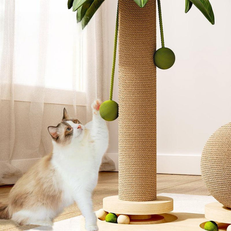 Coconut Cat Tree for Indoor Cats, Thickened Bottom