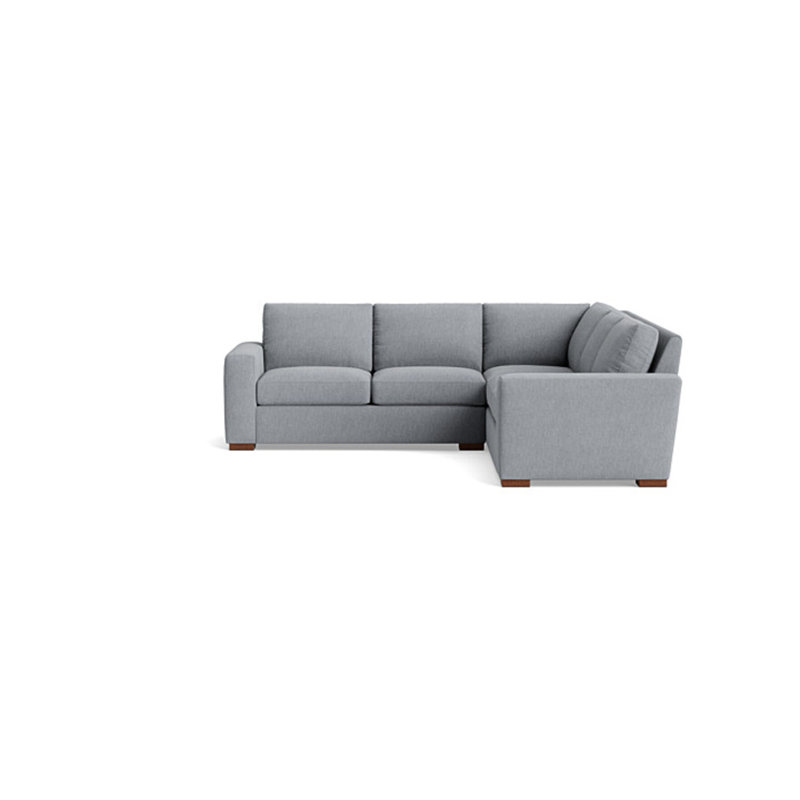 Couch Potato Sectional, Right Hand Facing, Performance Weave - Zinc