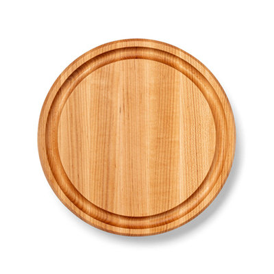 Chef's Collection Round Maple Cutting Board with Groove