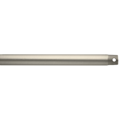 12" Brushed Nickel Dual Threaded Ceiling Fan Extension Downrod