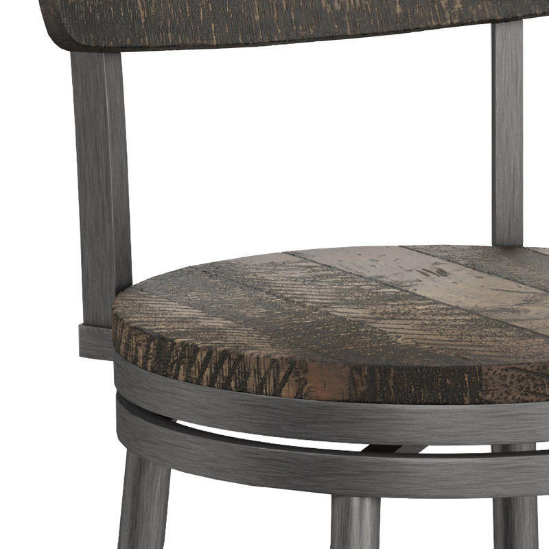 Tabouret de comptoir et de bar Birdsall, Gris patiné, Tabouret de bar (siège d'une hauteur de 30 po)