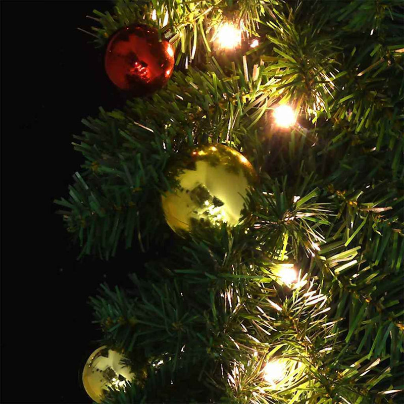 vidaXL Christmas Garland with 600 LEDs PVC, Green/Red