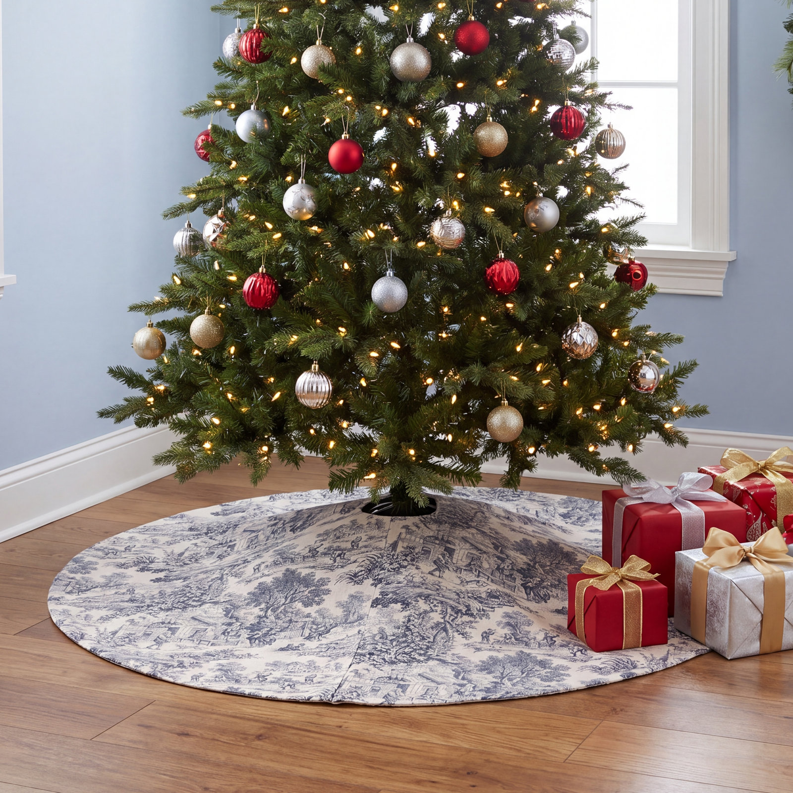 Polyester Blend Tree Skirt, 36", Green
