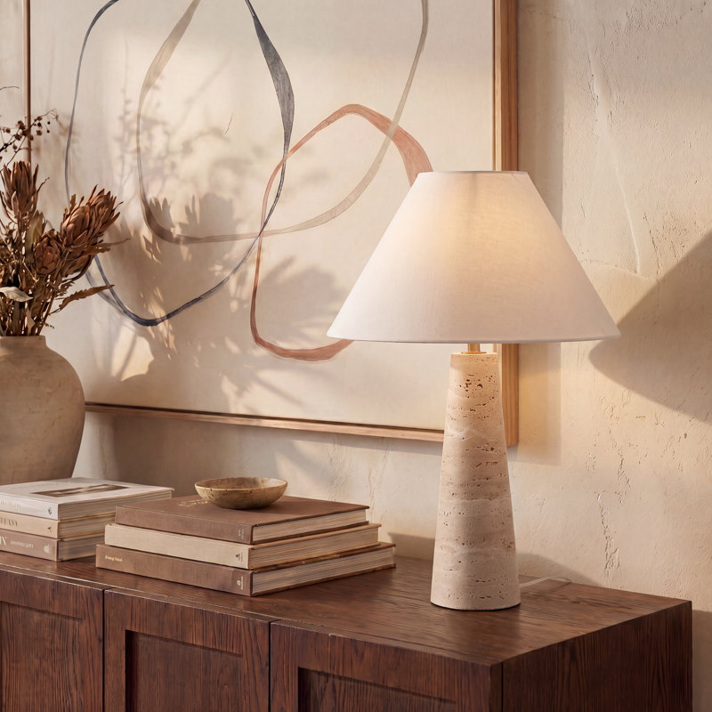 Dante Travertine Table Lamp