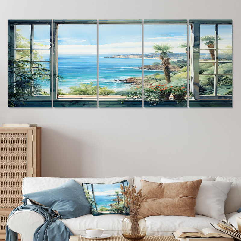 Ensemble d'art mural 5 pièces Seaside, H 28 po x l 60 po