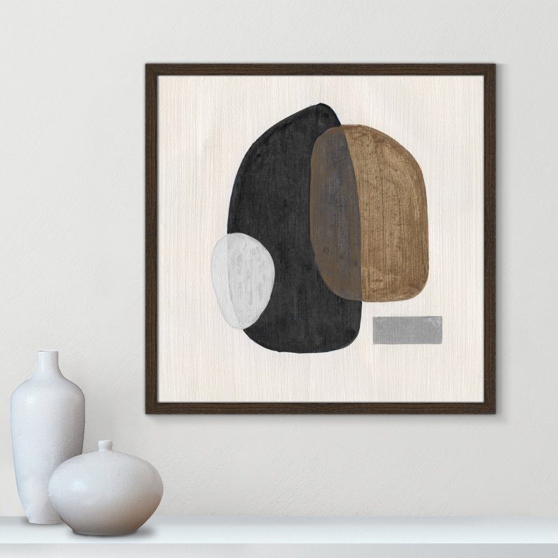 Art mural Inola Neutral Stones III, H 23,5 po x l 23,5 po, Noyer