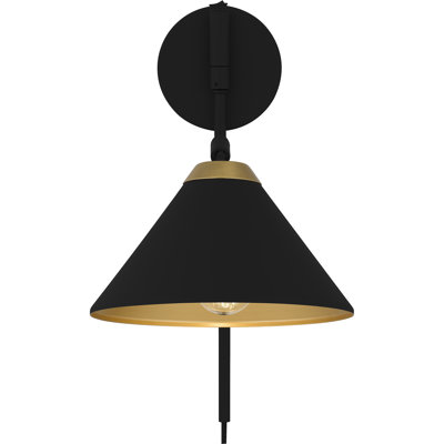 Applique murale 1 lumière noir mat Alterma