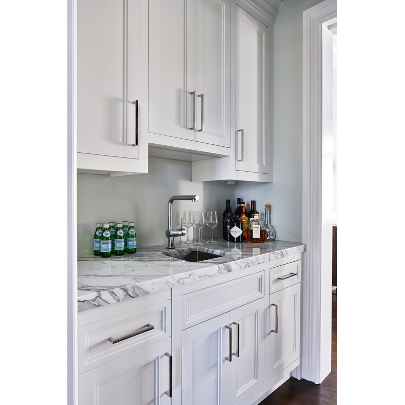 Rectangular Cabinet Pull, Polished Stainless Steel, 6 9/32"