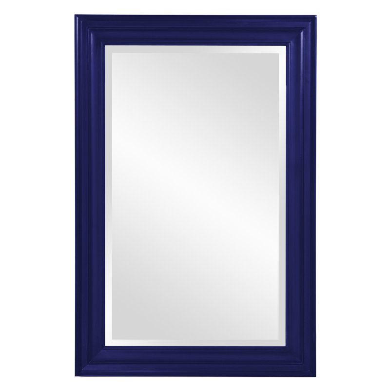 Cyrus Wood Rectangle Wall Mirror, Navy