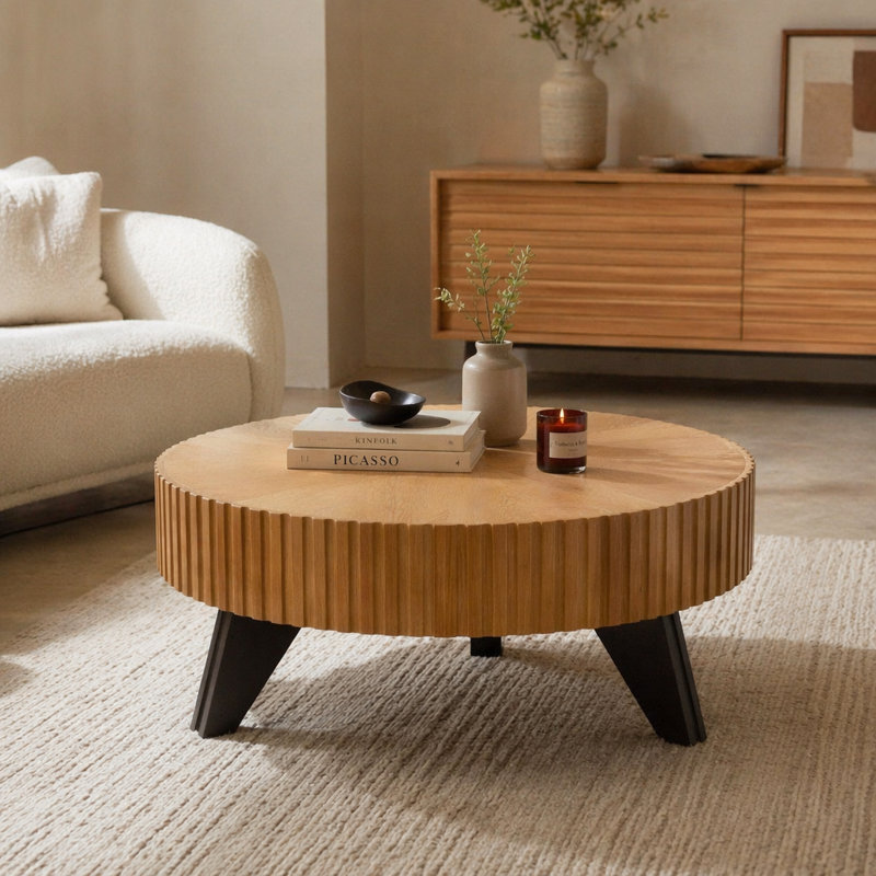 Table basse ronde 35,4 po, Natural, Natural, Natural
