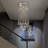 Modern Crystal Chandelier - Long High Ceiling Fixture For Foyer, Entryway, And Living Room, Diameter 15.8"