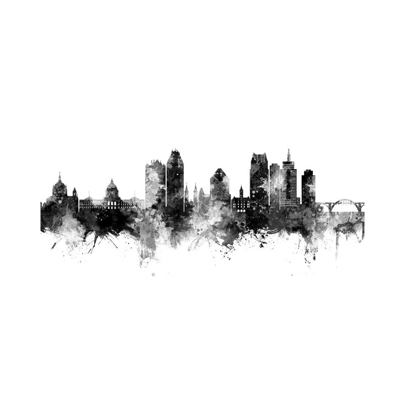 Saint Paul Minnesota Skyline by Michael Tompsett - 1 Piece Wall Art on Canvas, 20.32cm H x 30.48cm W x 1.91cm D
