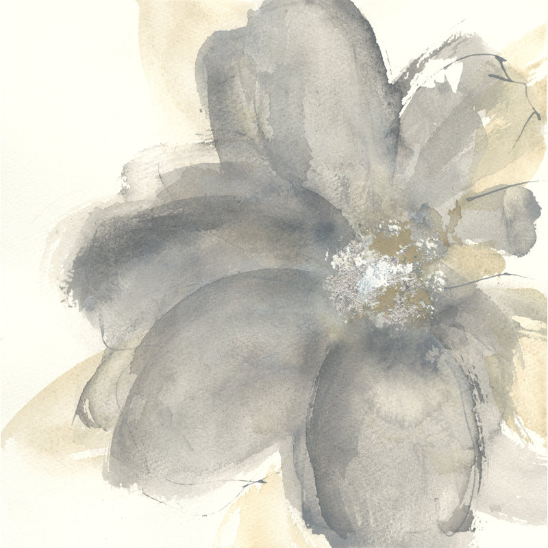 Floral Grey I by Chris Paschke - Wrapped Canvas Painting, 46cm H x 30cm W x 3.8cm D
