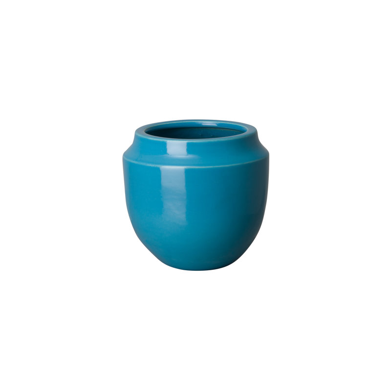 Vase de table en céramique Ditmore, Turquoise, H 9 po x l 9 po x P 9 po