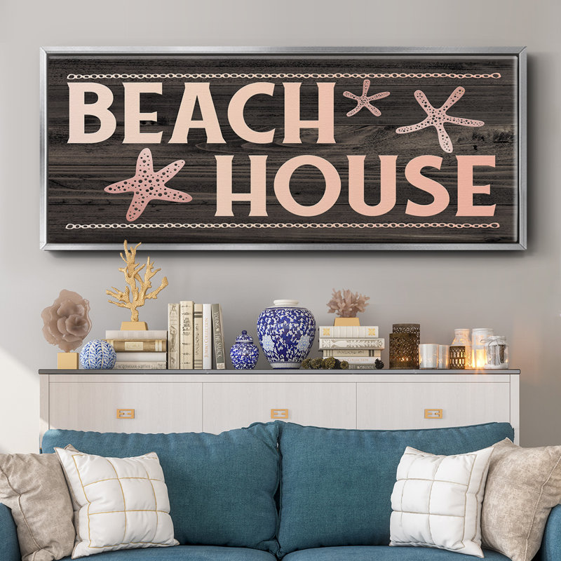 Beach House- Framed Canvas, 24" H x 60" W