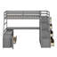 Lit mezzanine avec tiroirs, tablettes et bureau-289469604