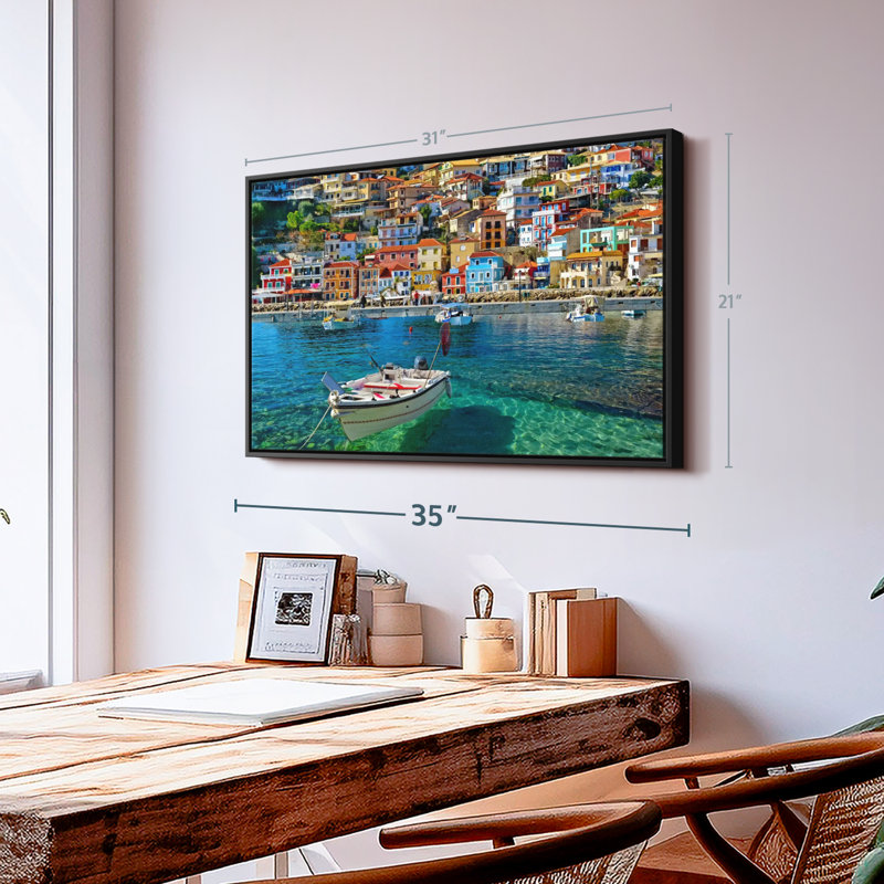 Plage "Impression sur toile Meniera Beach Town", H 21 po x l 31 po