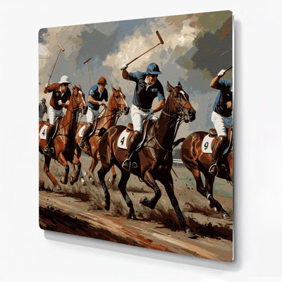 Sports Polo Brown Metal Wall Art