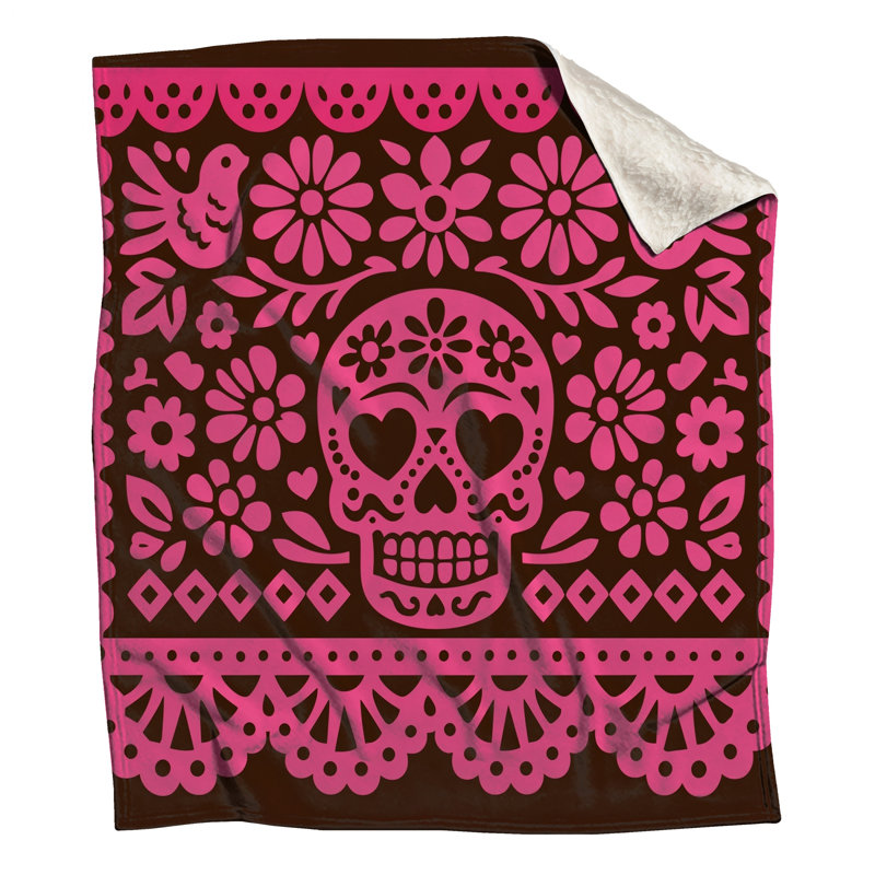 Couvertures à motif floral Sugar Skull, L 60 po x H 80 po