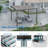 LED Louvered Pergola,Outdoor Pergola with LED Strip Lights, Adjustable Roof Metal Pergola for Patio & Garden-122813311