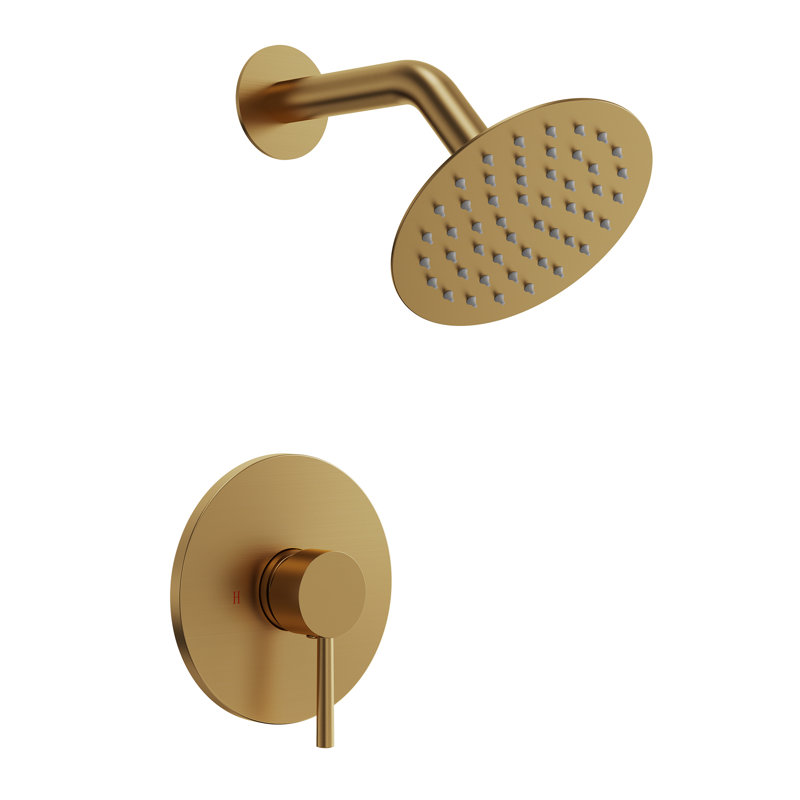 Single-Function Shower Faucet with 6" Round Rainfall Shower Head and Pressure Balance Cartridge (Rough-In Valve Not Included)