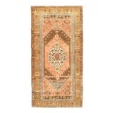One-of-a-Kind Runner 3'9" x 7'7" 1980s Area Rug in Brown/Rust/Gold