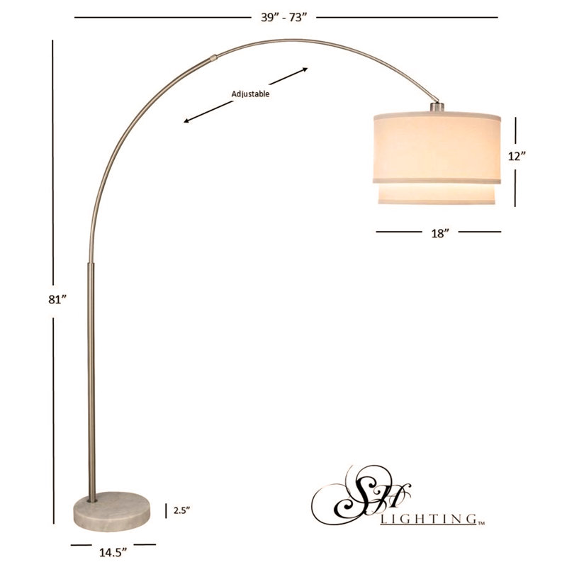 81" Double Shade Marble Base Floor Lamp – Stylish and Sophisticated Lighting for Any Room