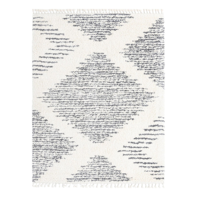 Tapis gris / blanc Rodney, Rectangle 7 pi 10 po x 10 pi