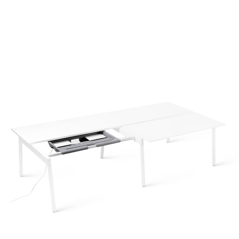 Plateau d'alimentation et bloc Series A, H 23,5 po x l 150 po x P 14,5 po, Blanc