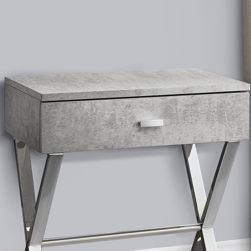 Table d'appoint avec table de bout et lampe de chevet avec tiroir et rangement, Grey