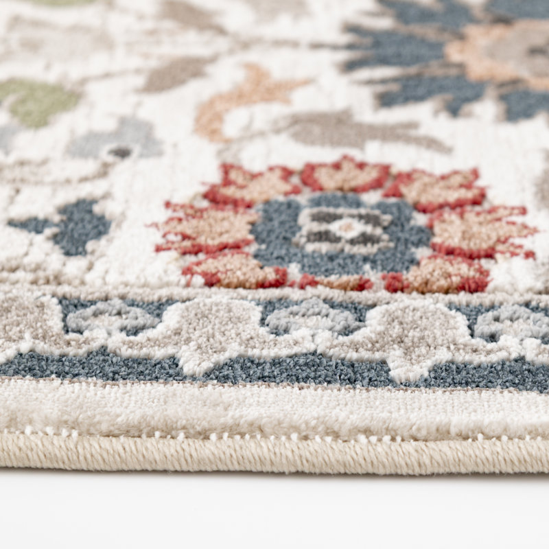Erin & Ben Co. FLORA - Tapis tissé champagne, 7'10"x9'10"