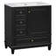 Meubles-lavabos de salle de bain de 76 cm avec lavabo, noirs, sur pied, rangements de salle de bain-1370001358