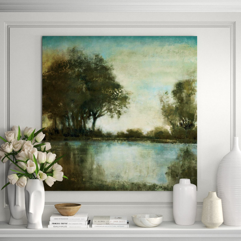 Serene Reflection I Painting by Jason Jarava, 40" H x 40" W x 1.5" D, Image Brush Gel