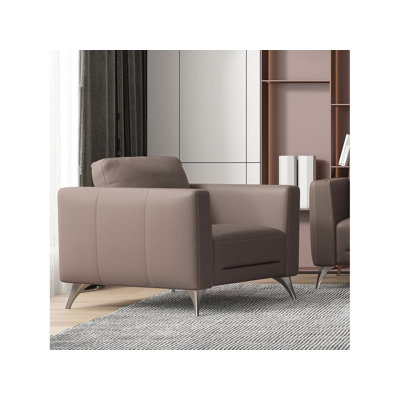 Malaga Taupe Leather Chair