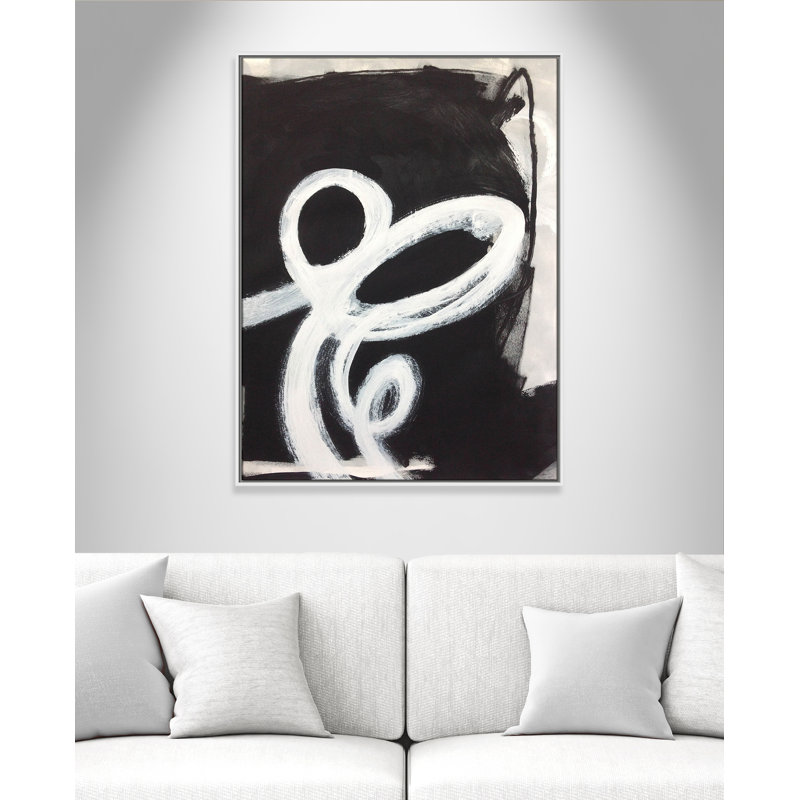 Toile encadrée Bronte Ansonia Swirls II, Cadre flottant blanc, Pas de tapis, H 41,5 po x l 31,5 po x P 2 po
