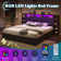 Shila 45.1" Lift Up Storage Bed Frame with Charging Station & LED Bookcase Headboard,2 Side Shelf, Farmhouse