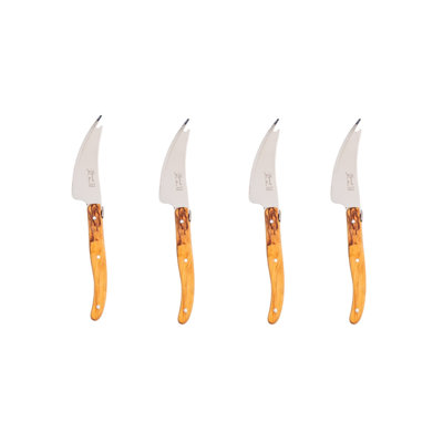 Set of 4 Laguiole Pronged Knife, Olive Wood