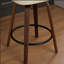 Tabourets de bar 26 po à hauteur de comptoir en rotin de 26 po avec dossier en canne et siège rembourré, ensemble de 2 tabourets de bar pivotants (noyer et beige)-1959029536