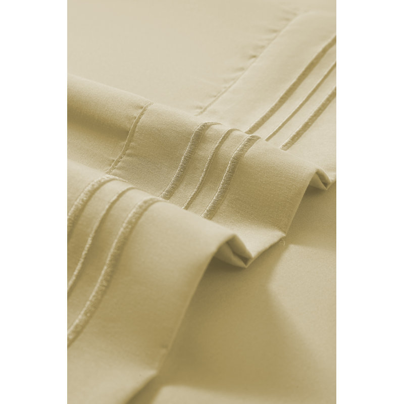 Ensemble de draps en rayonne , Beige, Ensemble de draps pour grand lit + un drap-housse 