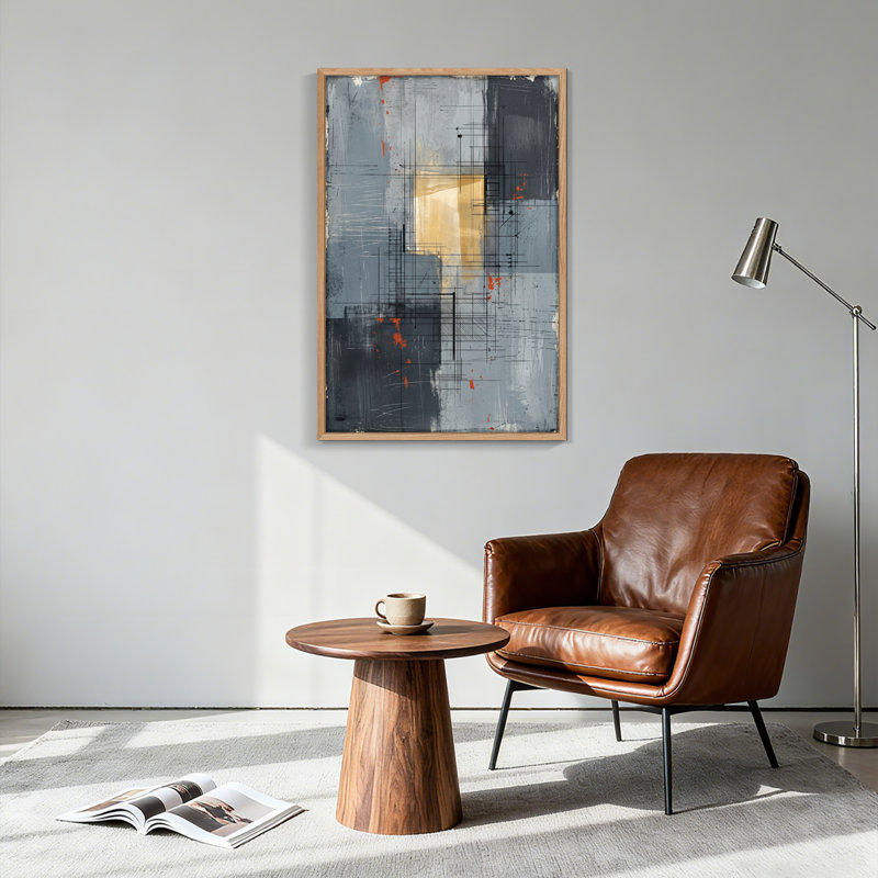Abstrait géométrique, reproduction d'art sur toile, ensemble de 1, H 48 po x l 36 po, Wrapped Canvas