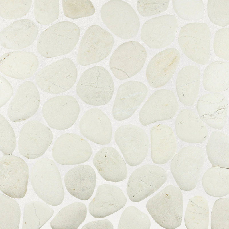 Carreau de mosaïque de pierre naturelle de 12 po x 12 po Kansas, Blanc