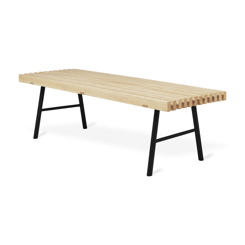 Banc de transport en commun, Bois de frêne naturel