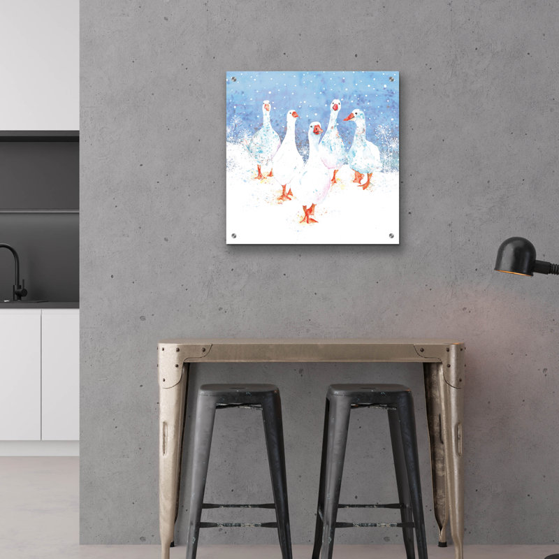  «Winter Geese» par Elle Media Group, art mural en verre acrylique, 24 po x 24 po, H 24 po x l 24 po