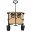 Chariot utilitaire pliable robuste d'une capacité de 360 lb - Roues tout-terrain silencieuses, poignée réglable et porte-gobelets pour le camping, le jardinage, le pique-nique, le sport et le magasinage, brun grisâtre