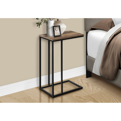 Table moderne avec structure en stratifié brun récupéré et métal noir solide pour la structure de décoration du coin-détente