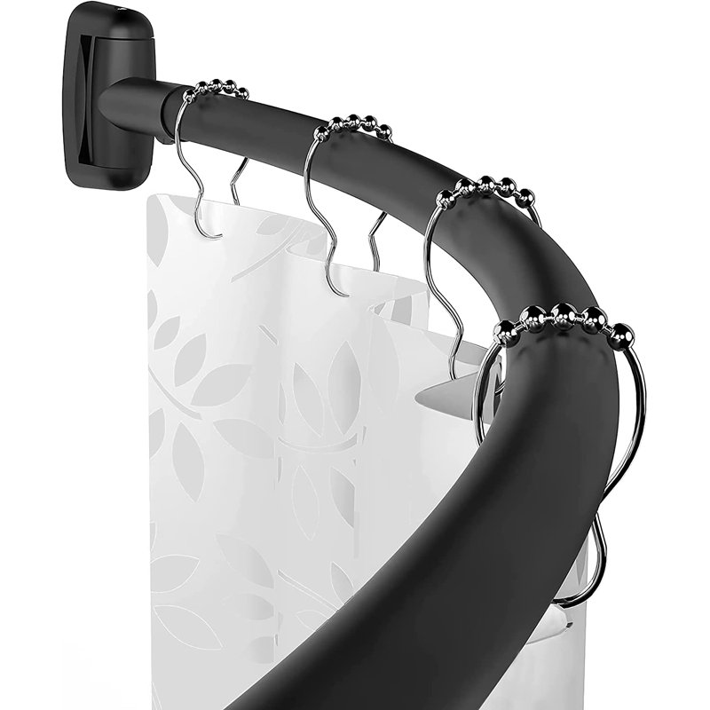 72'' Curved Fixed Shower Curtain Rod, Black