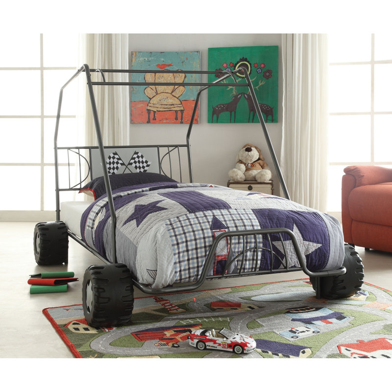 Bed Frame With Headboard, Gray